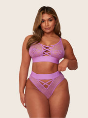 Abigail Bralette & Brief Set : Amethyst Orchid