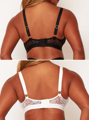 Millie-Mae Twin Pack Triangle Bralettes : Black & Ice White
