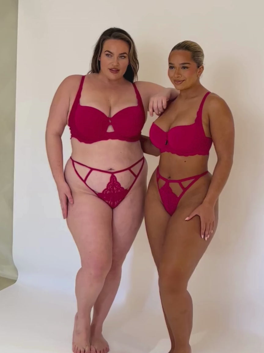 Daley Lace T-shirt Bra : Very Cherry