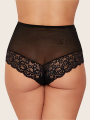 Bellatrix brief in midnight black with lace and mesh detail