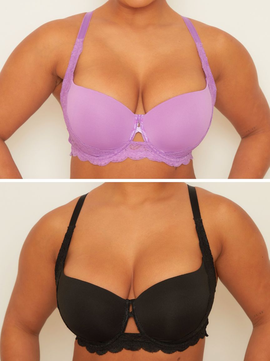 Daley Lace Bra Bundle : Black & Amethyst