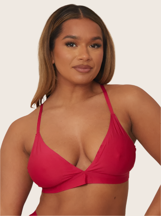 Ally Twin Pack Bralettes : Black & Very Cherry