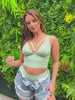 Gia Bralette & Brief Set : Basil Green