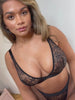 Millie-Mae Twin Pack Triangle Bralettes & Thong Set : Black & Blush Pink