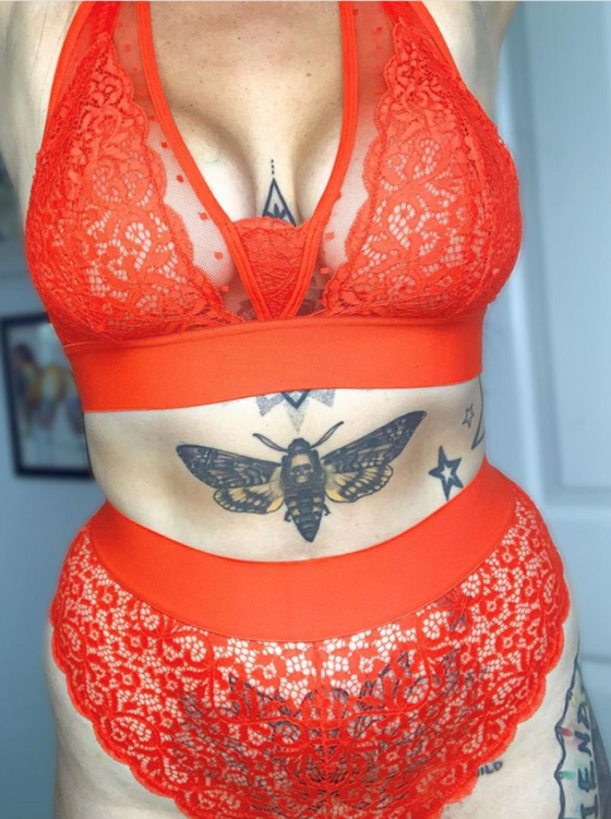 Hallie sexy lace brazilian in fiery red