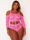 Alix bodysuit in neon pink with detachable straps