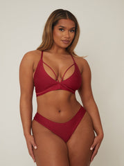 Casey Bralette : Wine Red