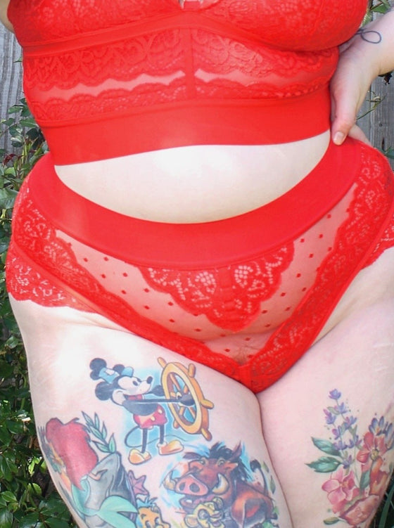 Francine fiery red high waisted sexy thong