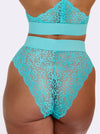 Hallie lace brazilian in bluebird blue with scalloped edging