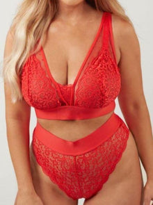  Hallie fiery red brazilian with thick waistband for maximum support